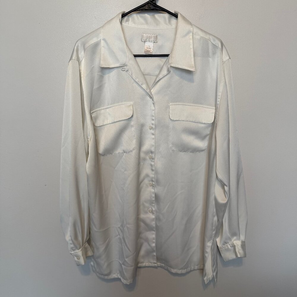 Elizabeth White Tunic Top Size 16
